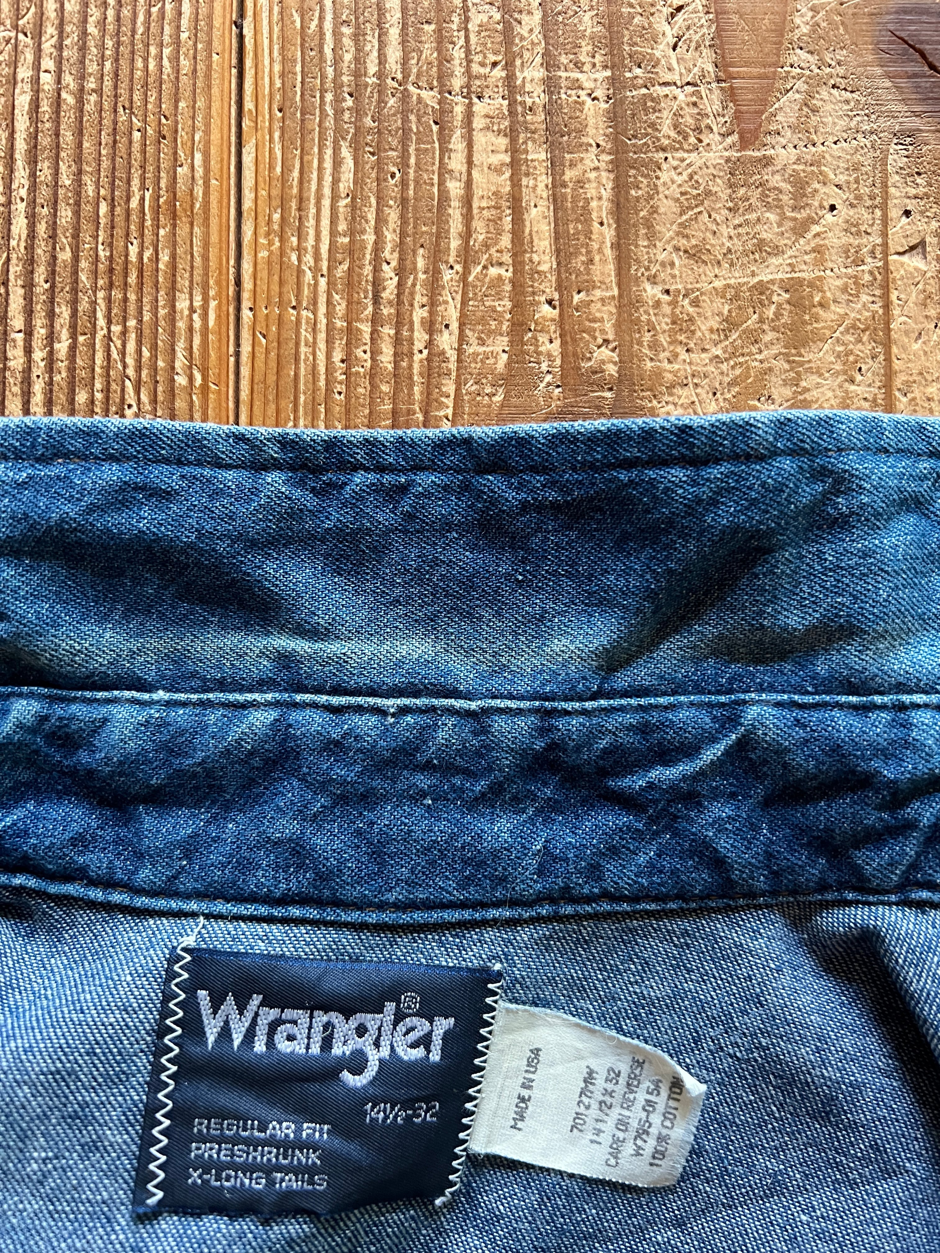 80's Wrangler 70127MW デニムウエスタンシャツ 表記(14 1/2-32)