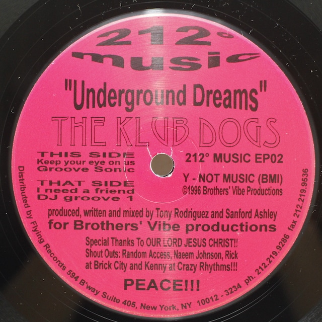 The Klub Dogs / Underground Dreams [212° MUSIC EP02] - メイン画像