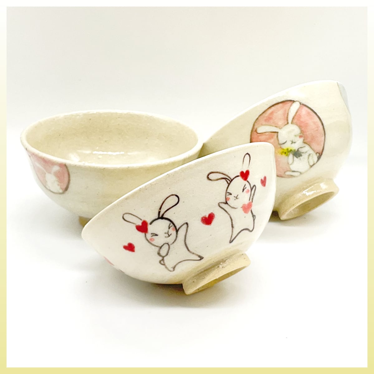 うさこ様レア♡モリオン茶碗♡♡No.1844 美濃焼 ご飯茶碗うさぎ | うさぎセレクトショップ森音
