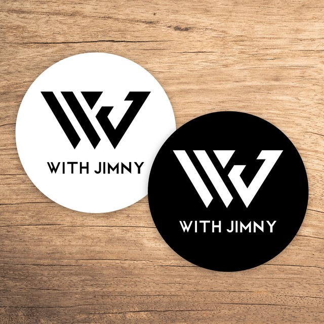 WITH JIMNY サークルロゴステッカー［ホワイト&ブラック］