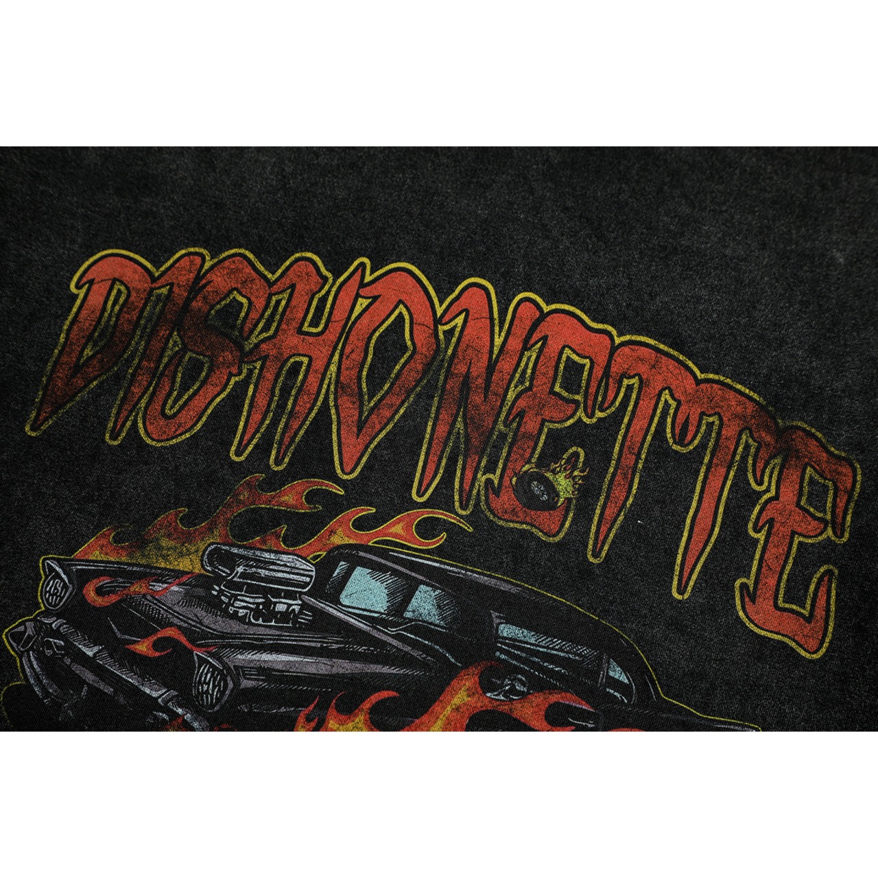 VINTAGE ストリート 燃えるクラシックカー Tシャツ T813