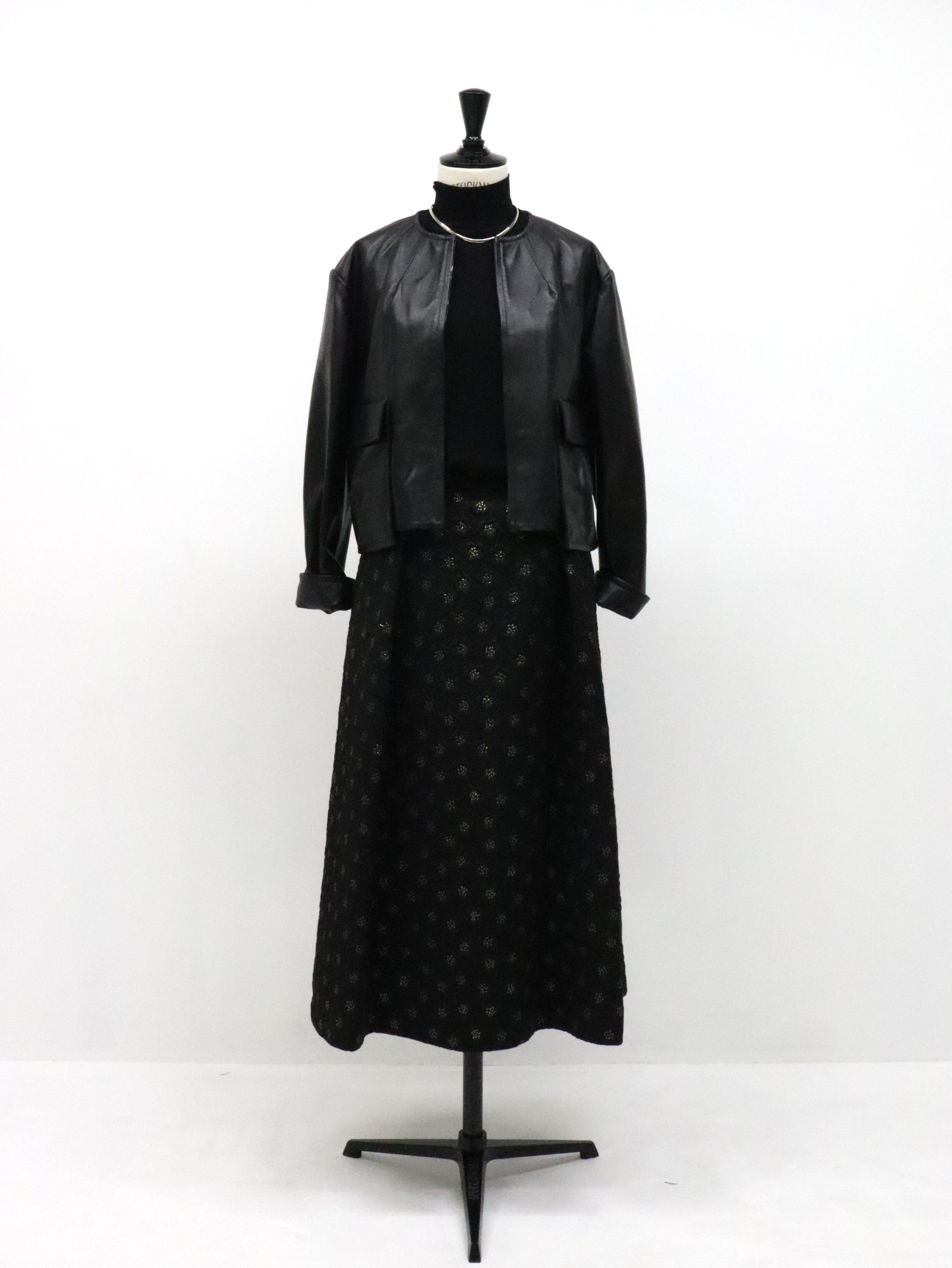 フラワーラメキルトスカート(ブラック)