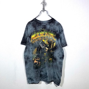 MARVEL X-MEN WOLVERINE キャラクタープリントタイダイ染めTシャツ