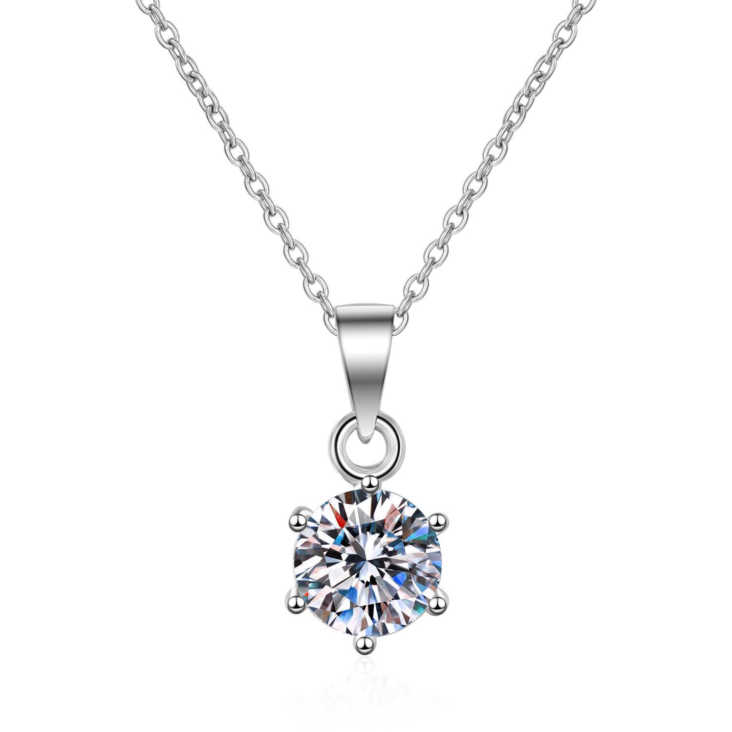 モアサナイト 6本爪留め ネックレス 3ct 一粒ダイヤ 一粒ネックレス