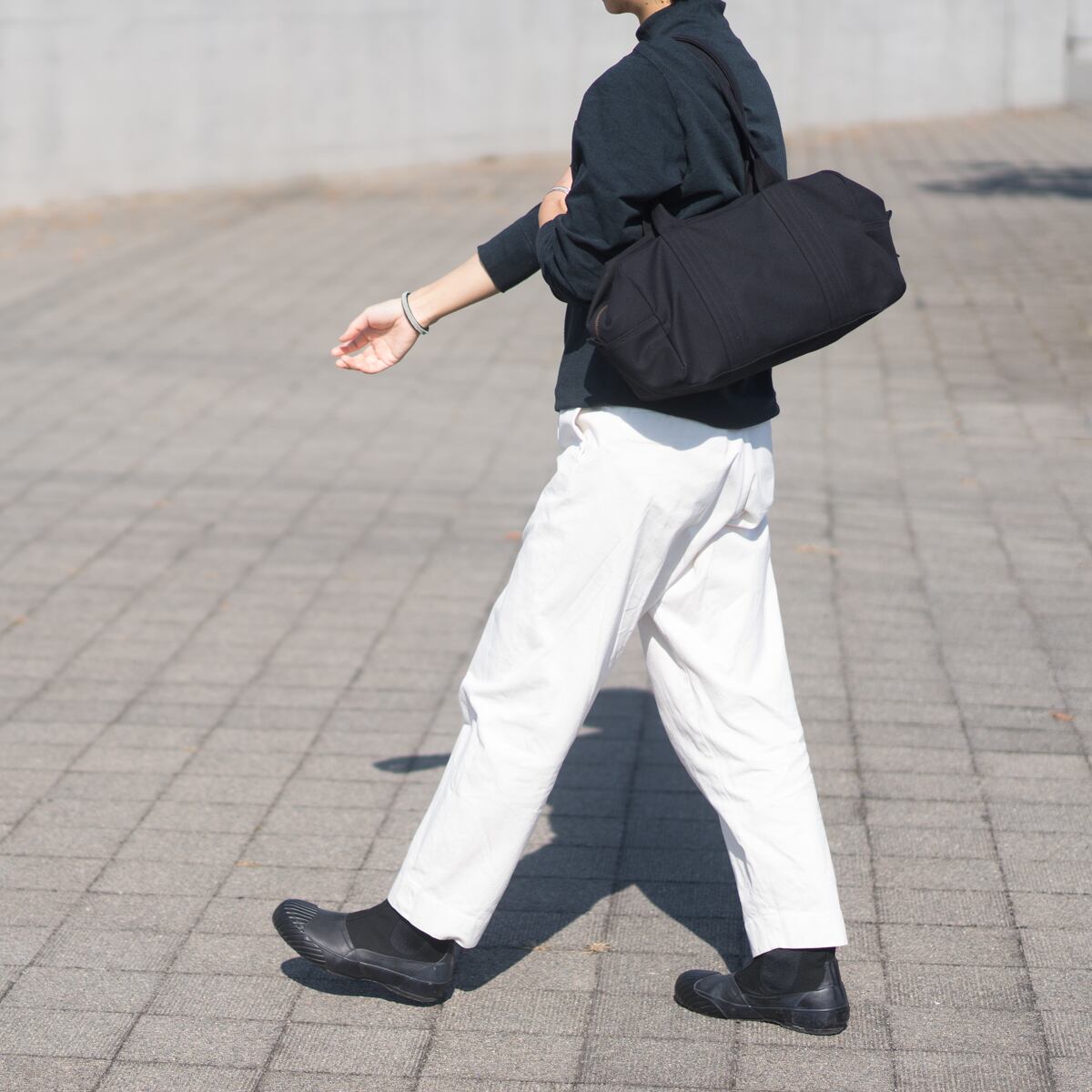 帆布のボストンバッグS ブラック | Fuku