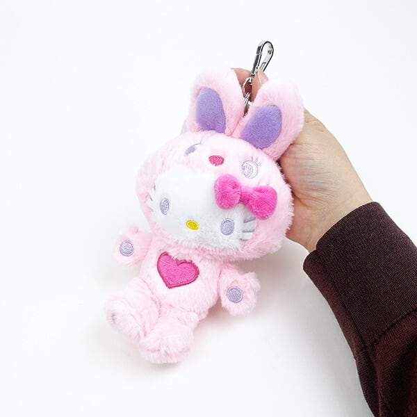 d*3様 ハローキティ ストラップ ピンク　うさぎ サンリオ ハローキティ マスコット カラフルバニー ピンク ぬいぐるみ