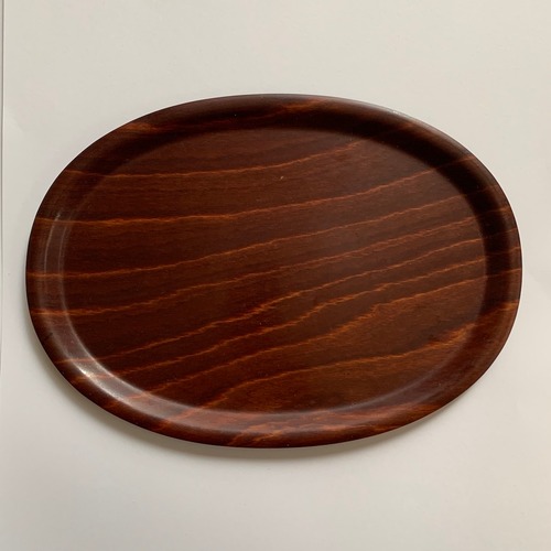 60's W.Germany Vintage Wood Tray _02（西ドイツヴィンテージ オーバルローズウッドトレー）