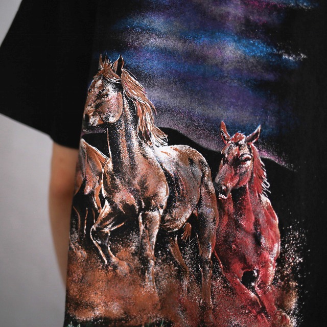 "馬" front and back print h/s shirt