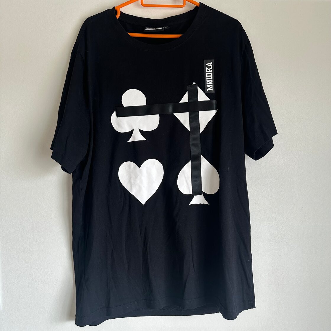 MISHKA ミシカ】トランプモチーフ プリントTシャツ ブラック【62 