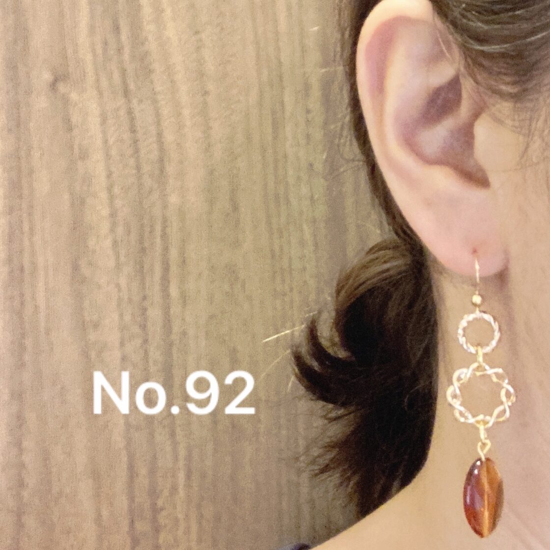 92 チェコガラスピアス フックピアス サージカルステンレス ゴールド 