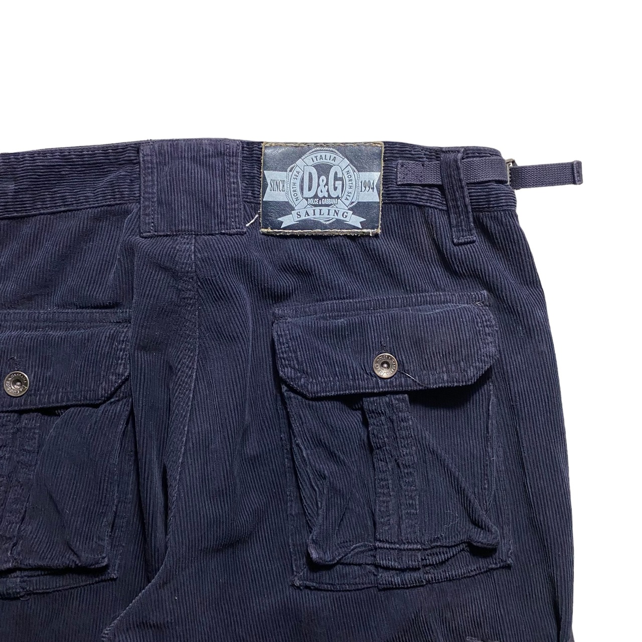 archive D&G navy corduroy cargo pants