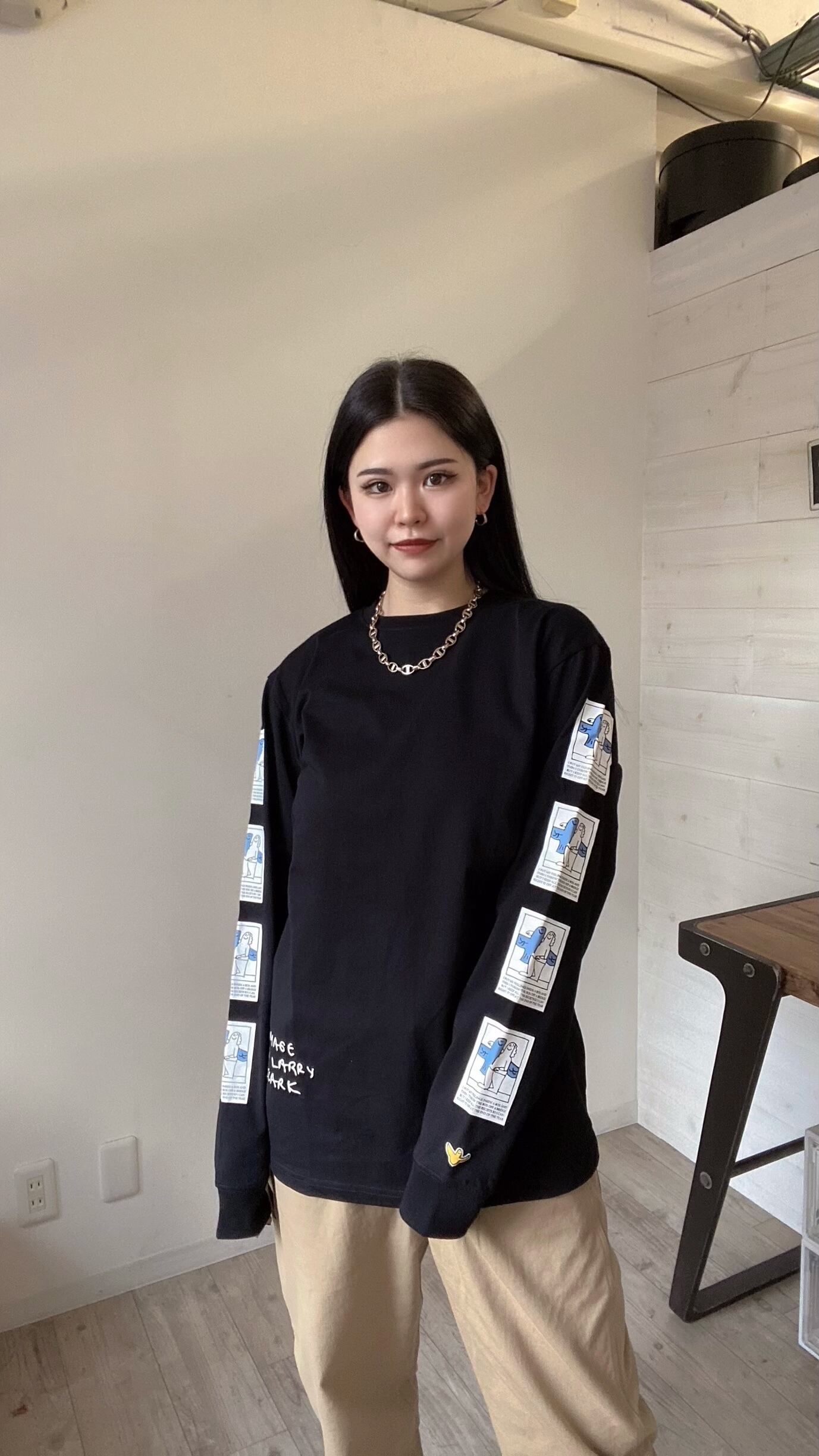 MARK GONZALES (マークゴンザレス) Homage Pt. LS TEE ロンT 長袖Tシャツ ブラック 2G7-11324