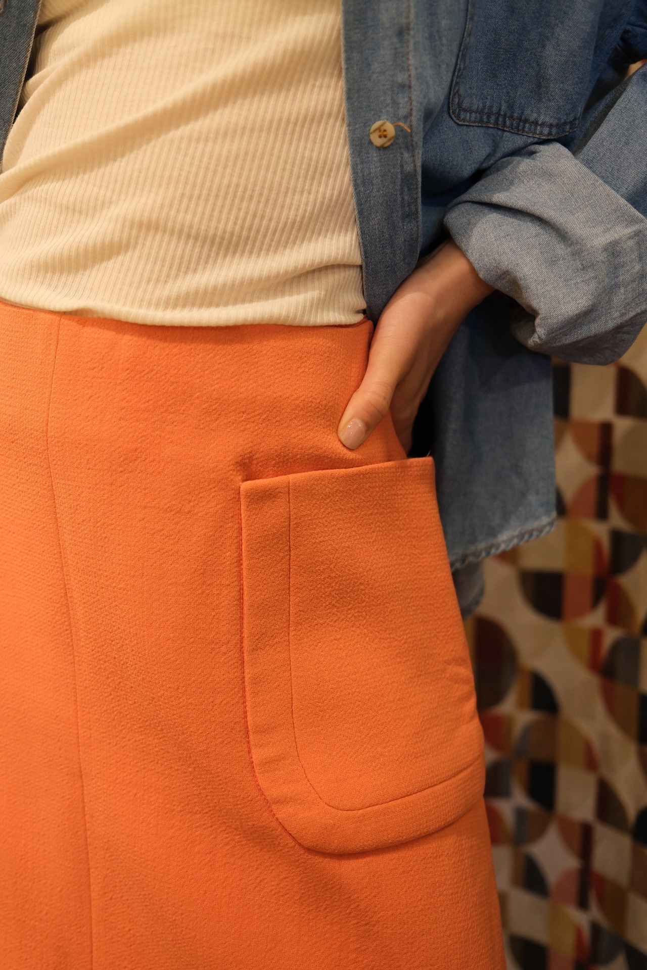 【送料無料】"CARVEN"orange skirt