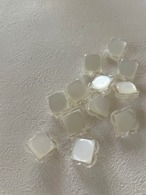 Japanese Vintage ボタン 18mm フラワー カボション パールホワイト×クリア アクセサリーパーツ 装飾材 カルトナージュ
