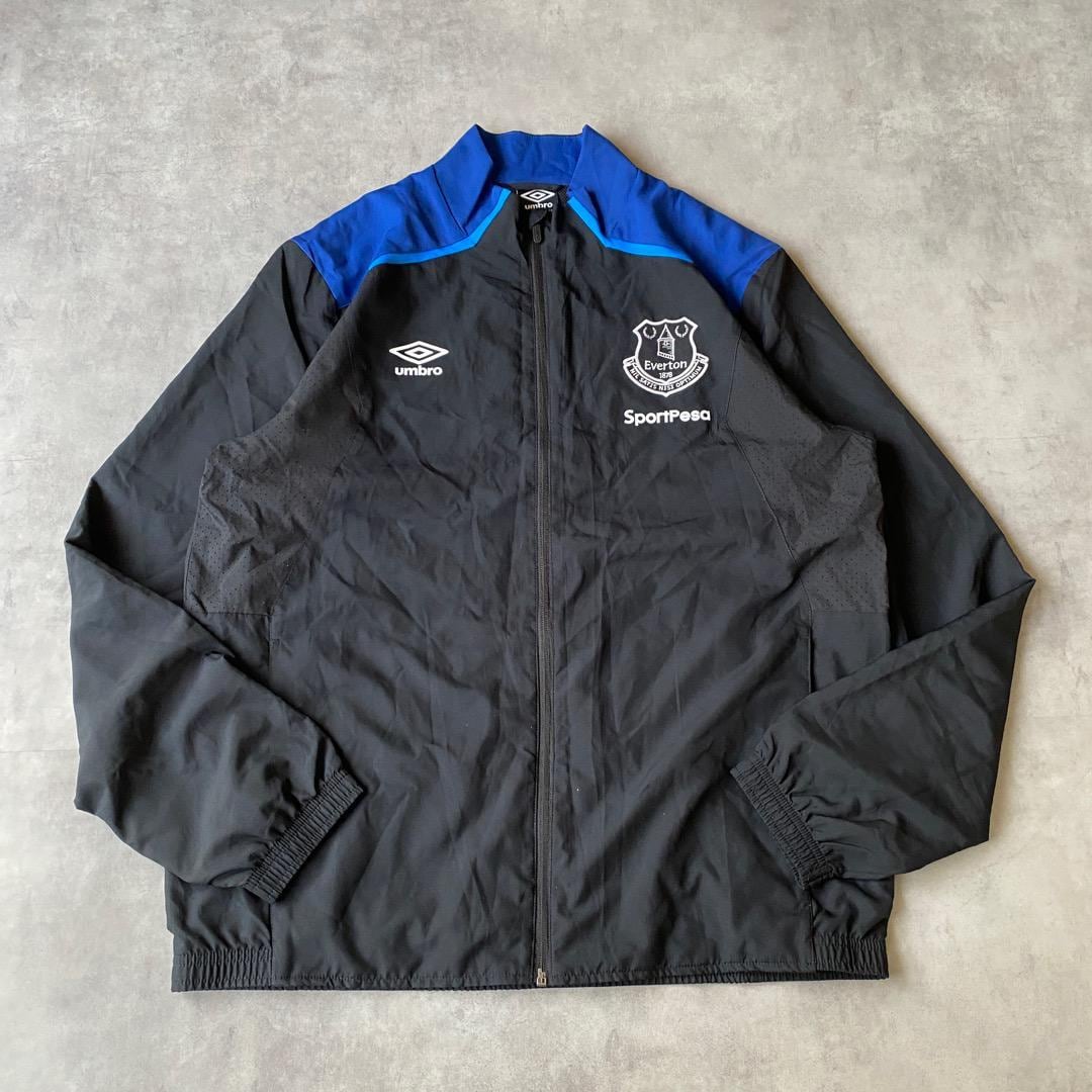 アンブロ エヴァートン ナイロンジャケット サッカー 2XL 黒 青 14505