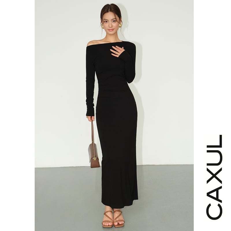 再入荷】ワンショルダー フィッシュテールワンピース/2color | CAXUL