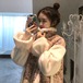 ✞ベルスリーブもこもこボアウールショートジャケット ボタン セーター 大人女子☆ レトロ ガーリー 冬物 ✞ゴスロリ SM ミリ 甘ロリ クラロリ 和ロリ エレガント 黒ロリ 姫ロリ 華ロリ BB-BB56093804011