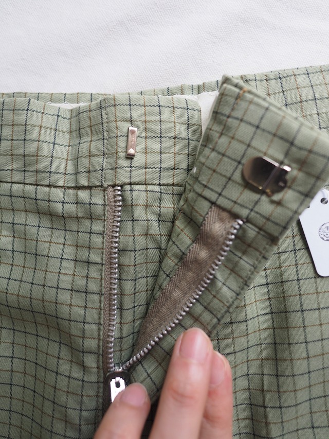 1970’s Vintage Check Slacks Pants Aluminum Zip／W27