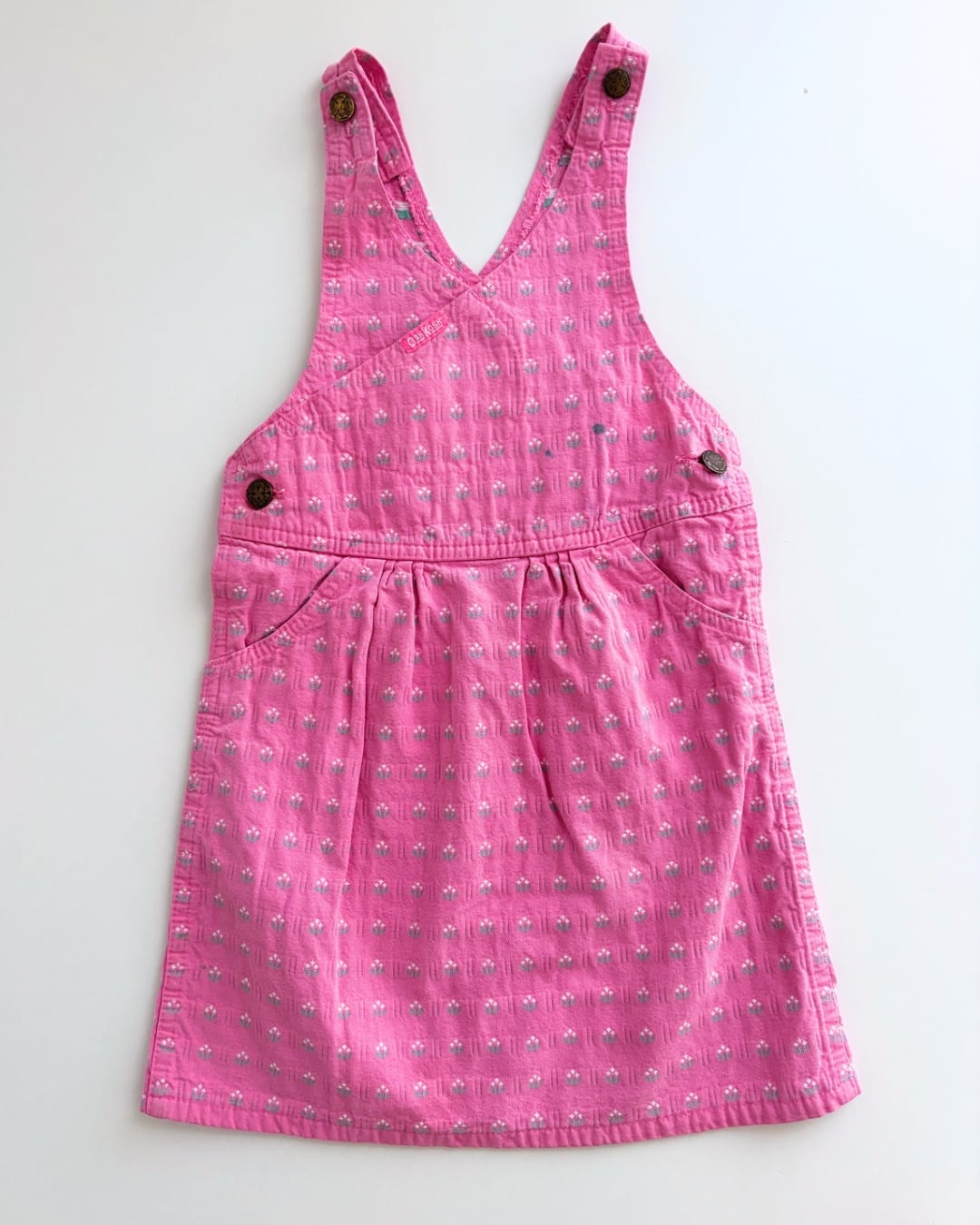 【6T・vintage】USA製 OshKoshフローラルピンクdress