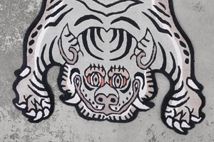 Tibetan Tiger Rug 《Sサイズ•シルク・オリジナル2・ナチュラルサンド314》チベタンタイガーラグ