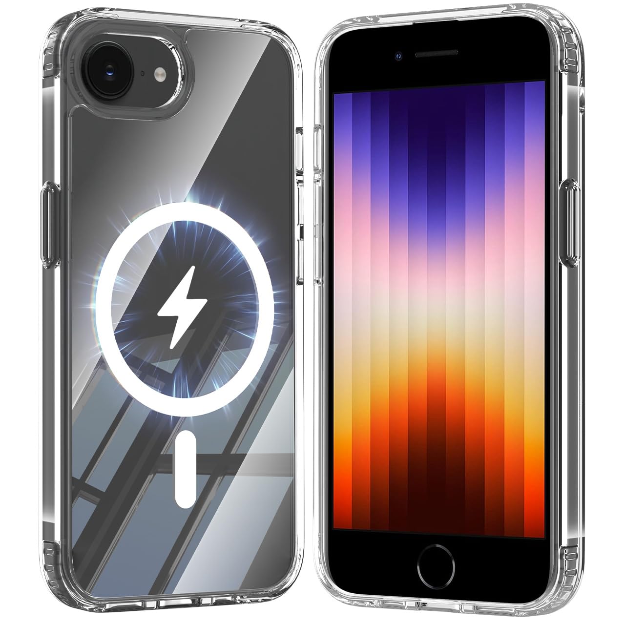 YWXTW 対応 iphone SE2/ SE3 用 ケース MagSafe対応 クリア 背面PC素材 傷つき防止 耐衝撃 アイフォンSE