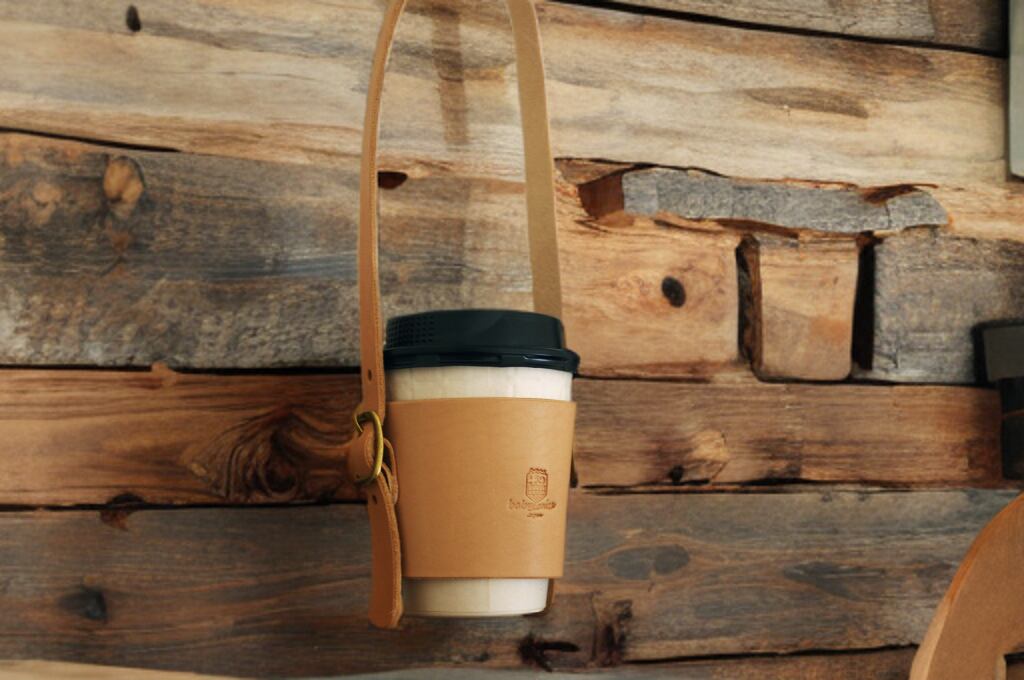 【受注製作】本革ベルト手提げコーヒースリーブ