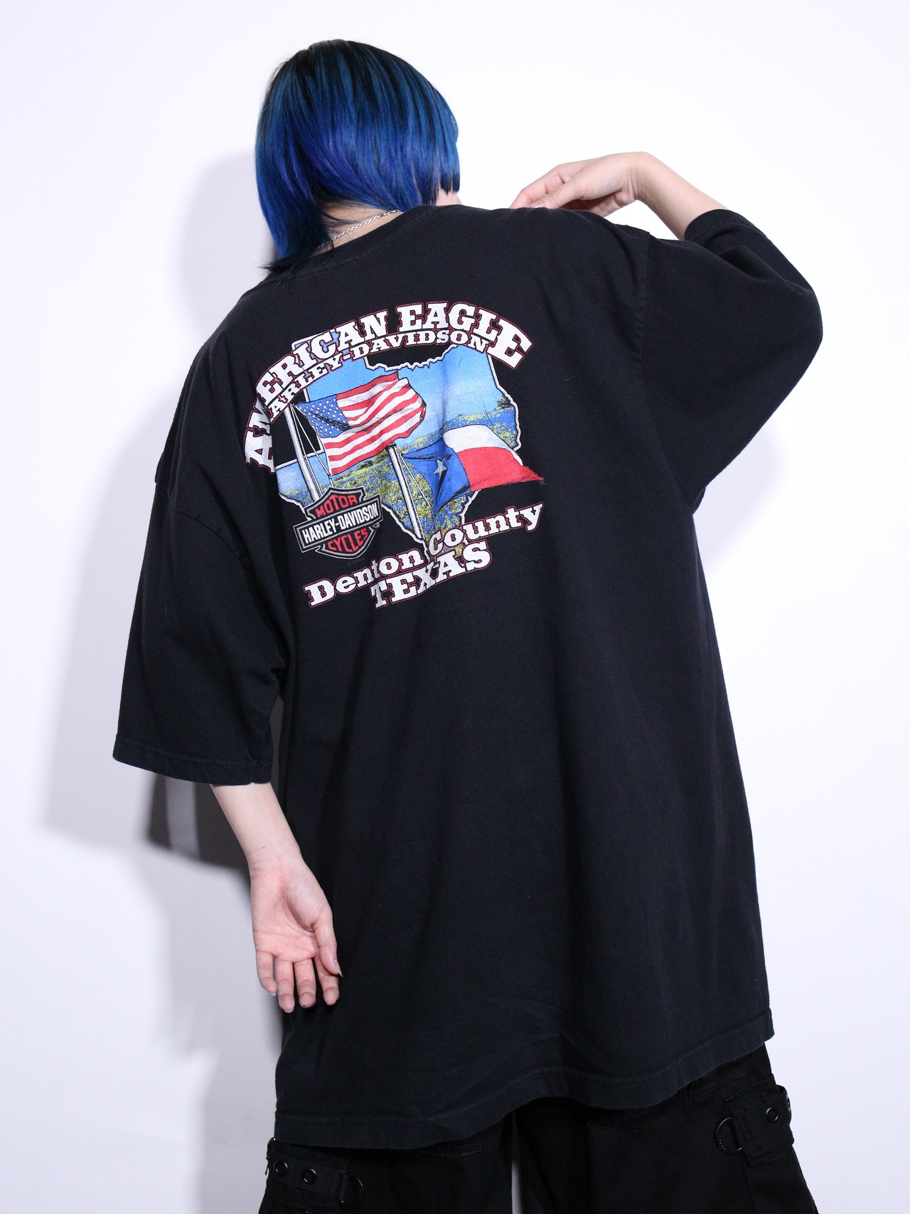 "Harley-Davidson" XXL over silhouette  front and back print tee - 7