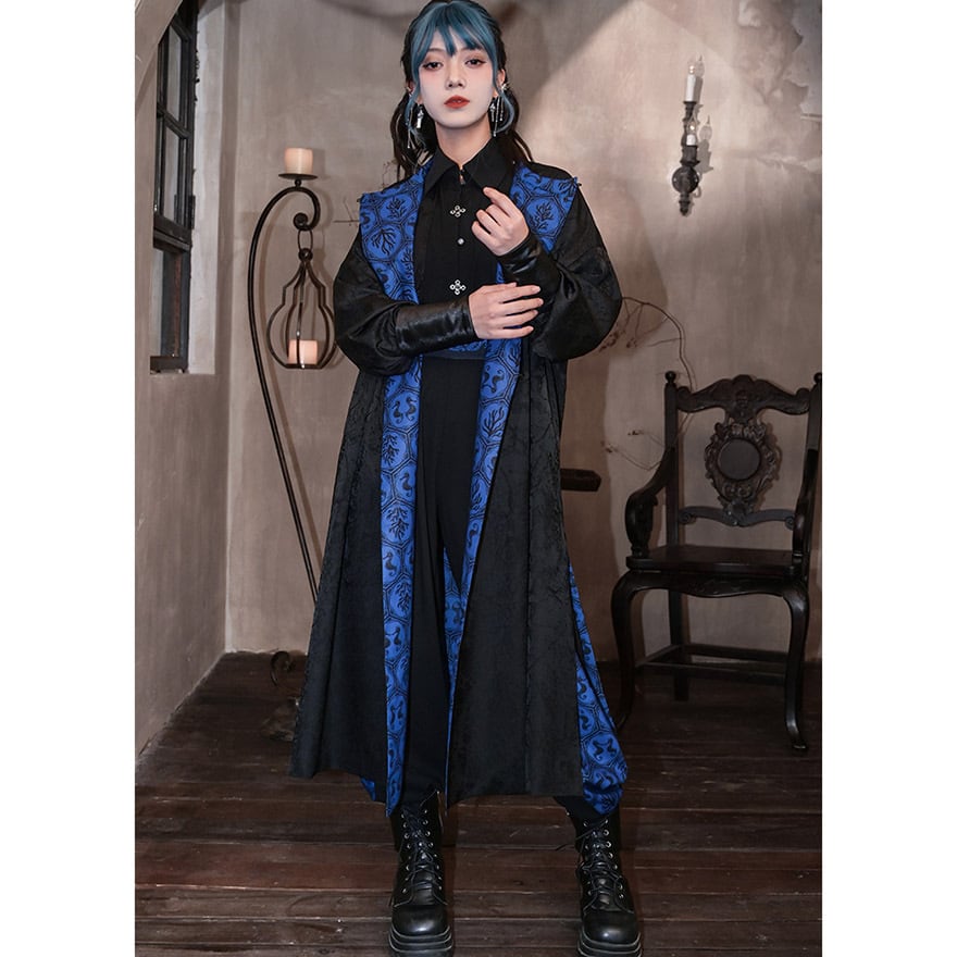 サブカル 服 地雷系 通販 チャイナ風 中華系 ファッション チャイナ服 チャイナ風服 古怪舎 パンツ ワイドパンツ スリット プリーツ 民族調 プリント柄 レトロ 中華系ファッション