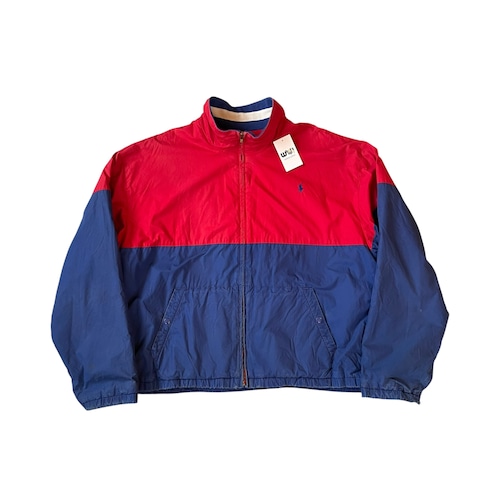 Early1990s Polo Ralph Lauren Cotton Shell × Fleece Bicolor Zip Up Jacket