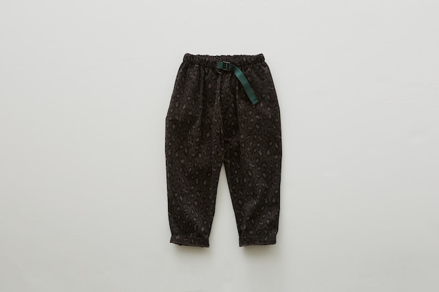 【22AW】eLfinFolk(エルフィンフォルク)Corduroy leopard  pants charcoal (90/100/110/120/130)　パンツ