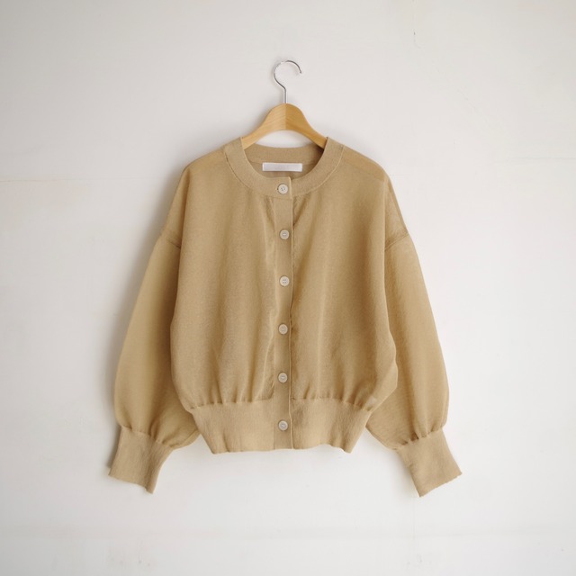 one f  Sheer Cardigan  BEIGE