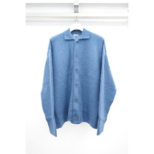 [Blanc YM] (ブランワイエム) BL-23A-KMKS Kid Mohair Knit Shirt (Sax Blue)