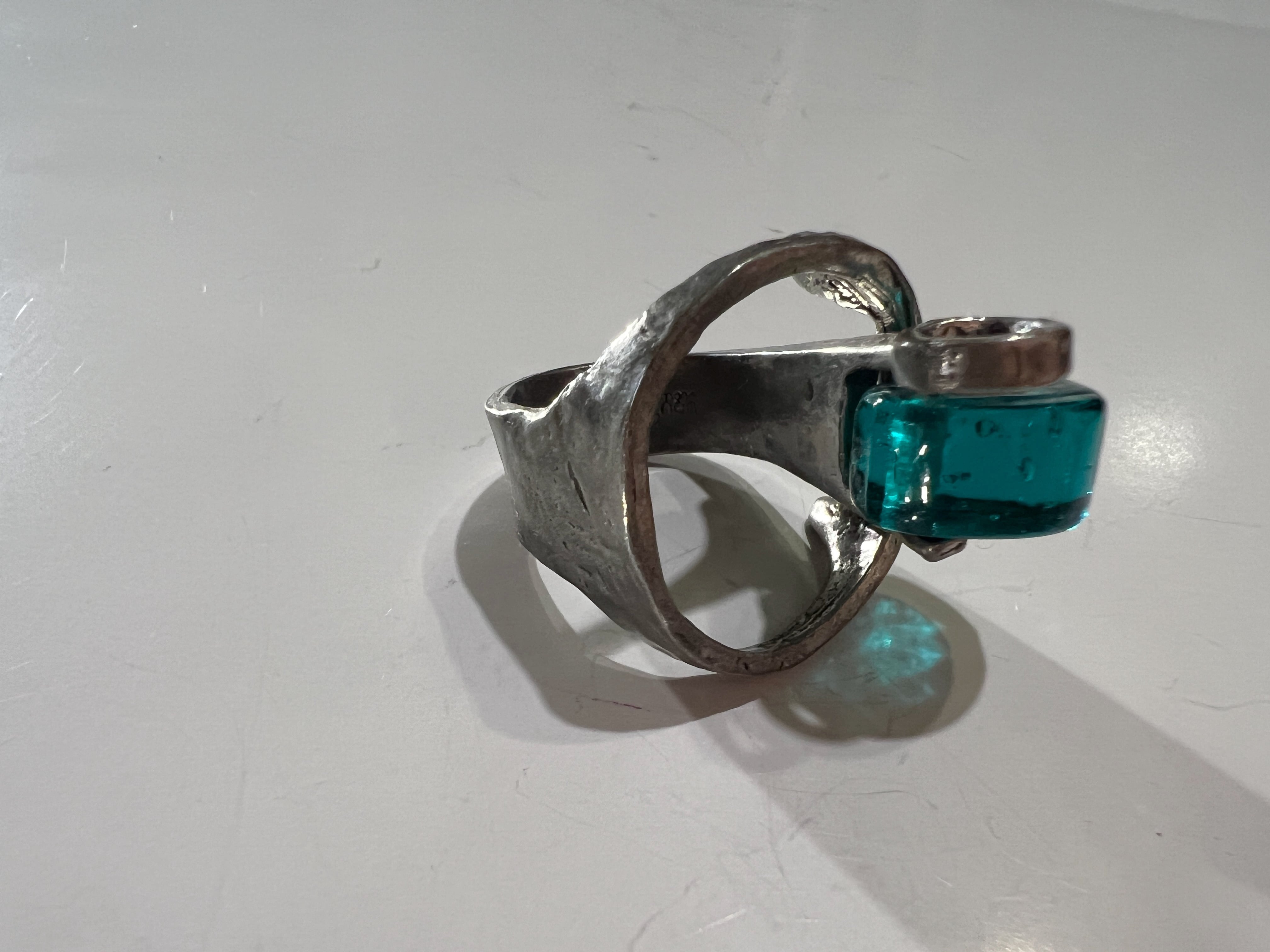 【14号】90s Canada desiner's glass ring