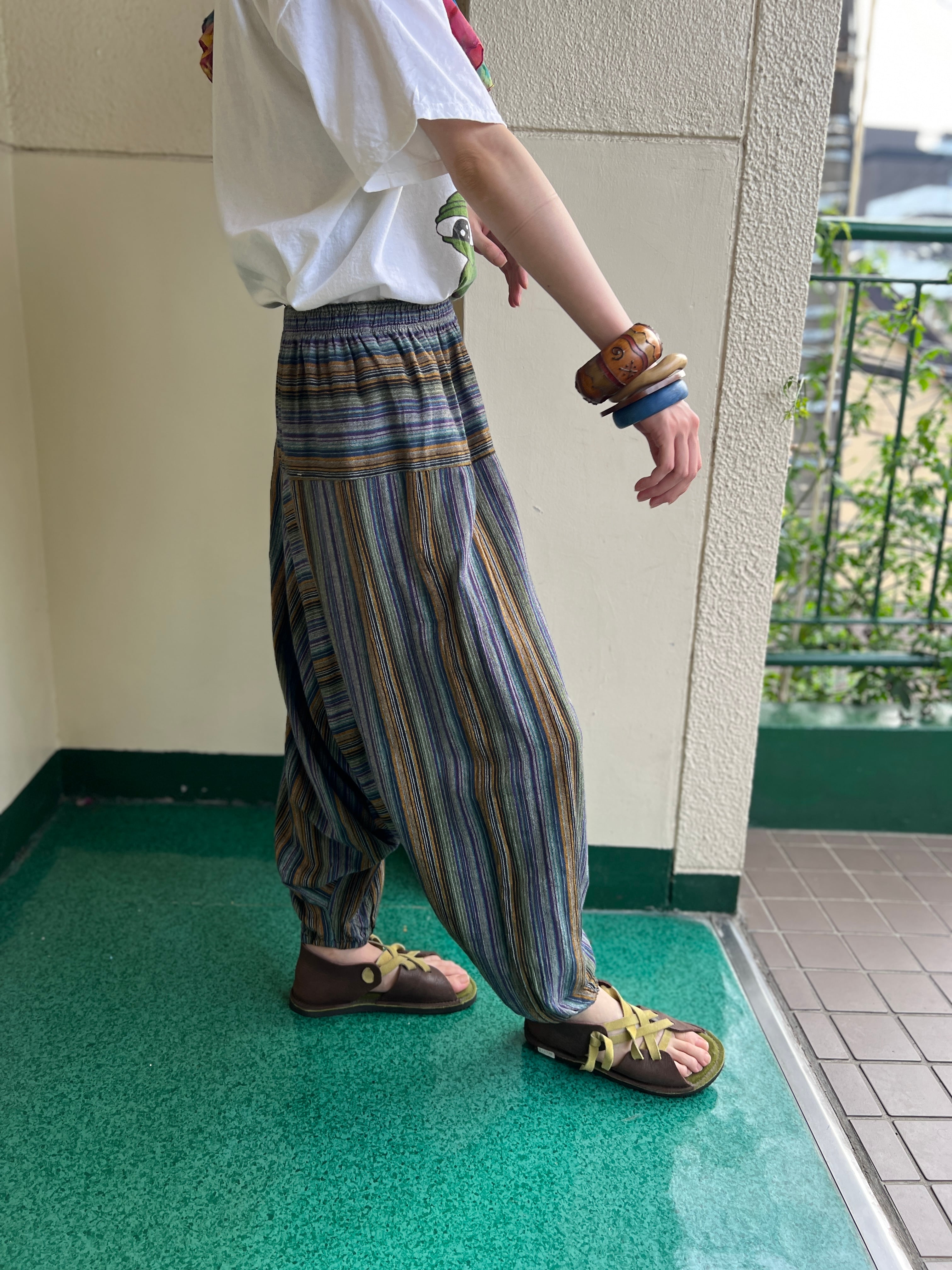 Vintage Nepal stripe cotton pants ( ヴィンテージ ネパール
