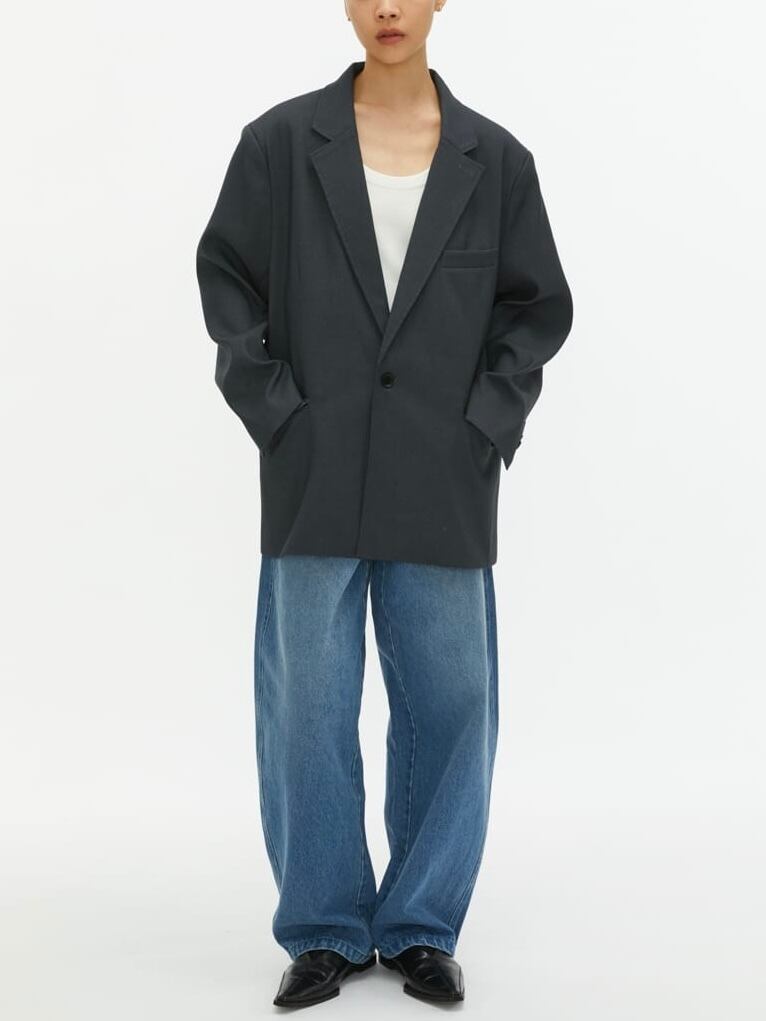 Studio Doe／ Breasted Wide Blazer【Gray】 | polne