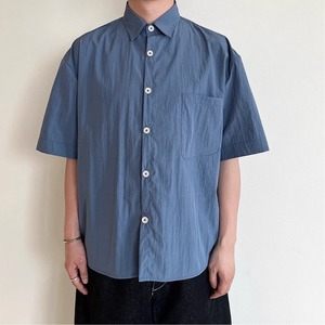 ドライシルク風ニュアンスカラー半袖シャツ　0738