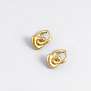 【4/24再入荷】316L thick heart hoop pierce  #p111