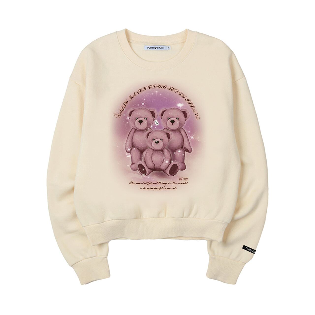 Nasty Fancy Club Cozy Teddy Bear Sweatshirt Ivory Nstf X Teddy Island 正規品 韓国ブランド 韓国ファッション 韓国通販 韓国代行 トレーナー Bonz 韓国ブランド 代行