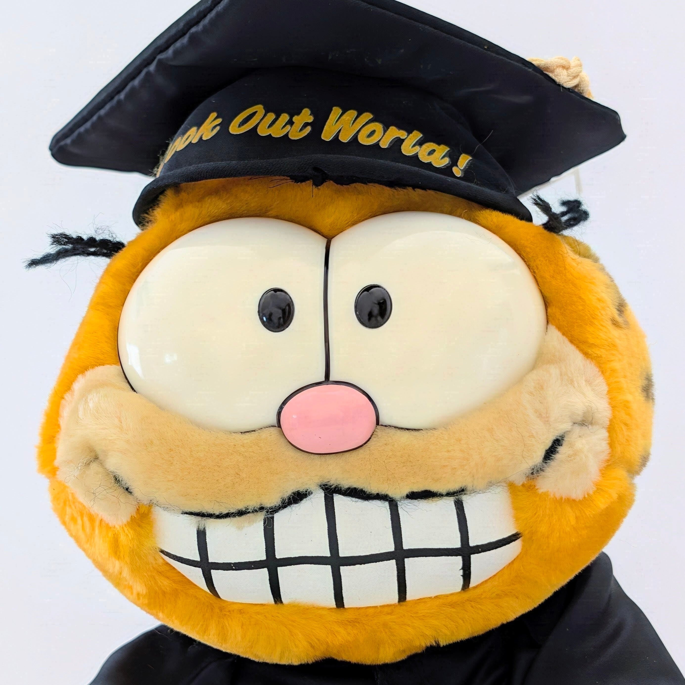 ☆ VINTAGE 1980年代初期 ☆【 Garfield ( ガーフィールド ) 】『 GARFIELD WORLDLY GRAD 卒業式ガーフィールド ワールドリー グラッド』Look out world! / ぬいぐるみ / プラッシュ / plush / 1980年代年製 〚アメリカン雑貨 アメトイ〛