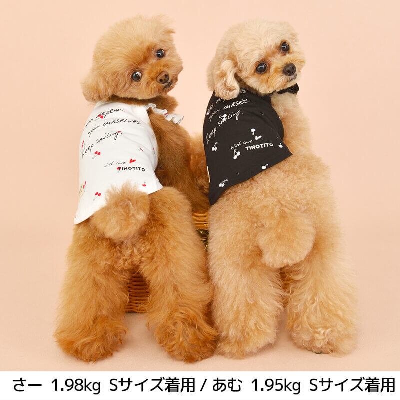 2点購入100円お値引き♡キャミソール♡犬服 チェリー柄キャミソール M/L TINOTITO-ティノティート- 犬服 ドッグ