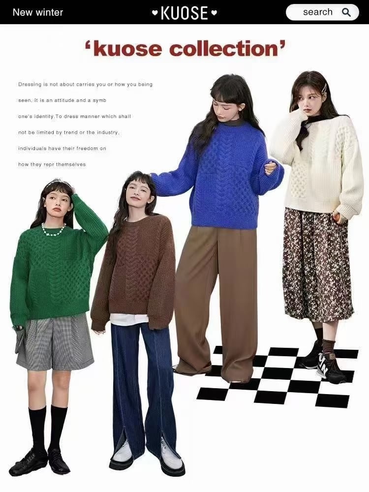 柄編みニット　AJ66123-3117