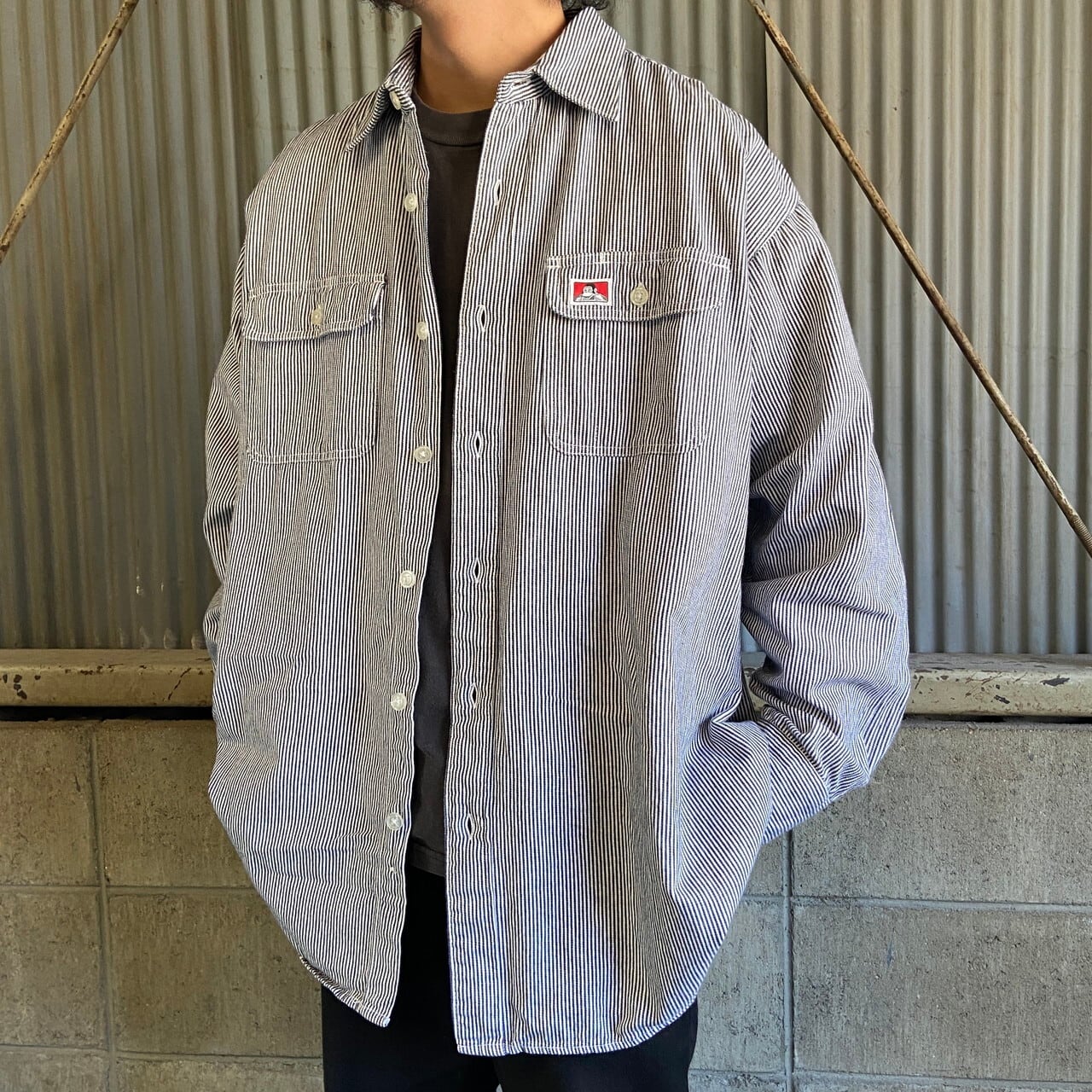 ビッグサイズ BEN DAVIS ベンデイビス ワンポイントロゴ ヒッコリー 