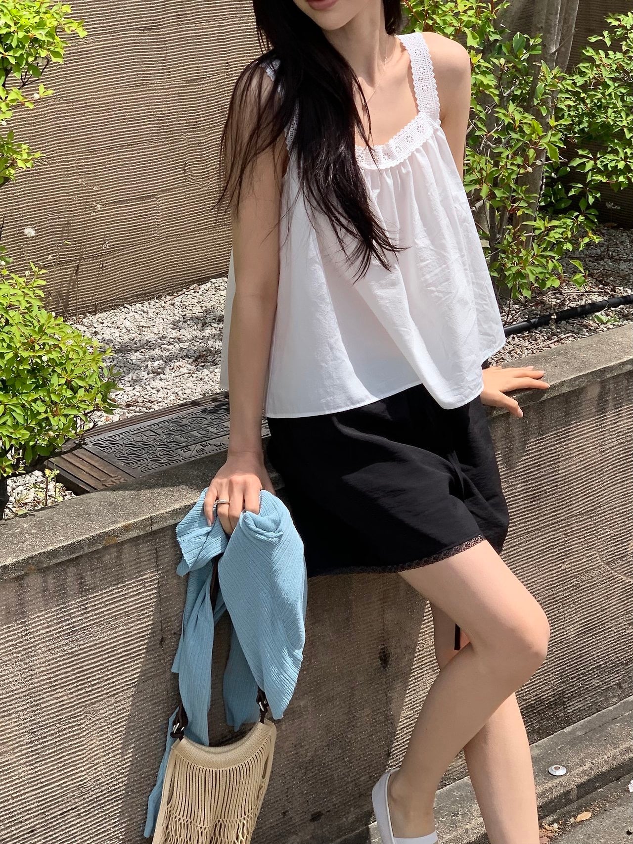 (予約) verveine / Lumi square neck lace sleeveless