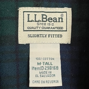 【L.L.Bean】ネルシャツ 長袖シャツ フランネル ディープグリーン チェック柄 柄シャツ ボタンダウン MEDIUM TALL トール US古着