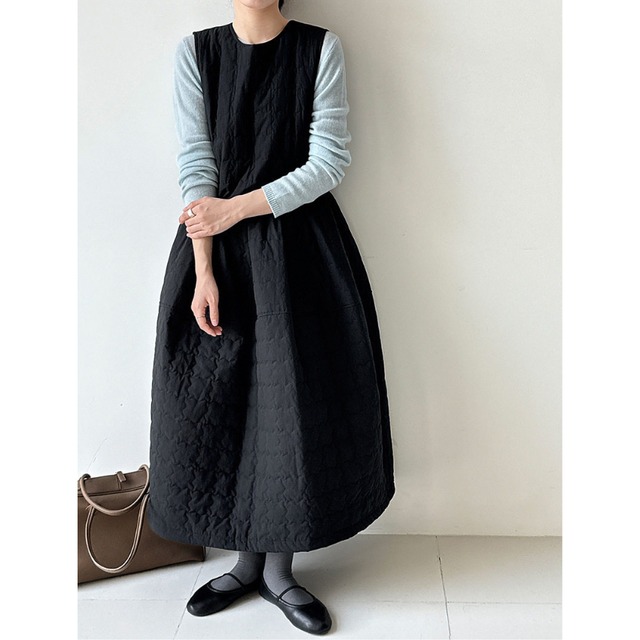 back-ribbon sleeveless one-piece　J00398