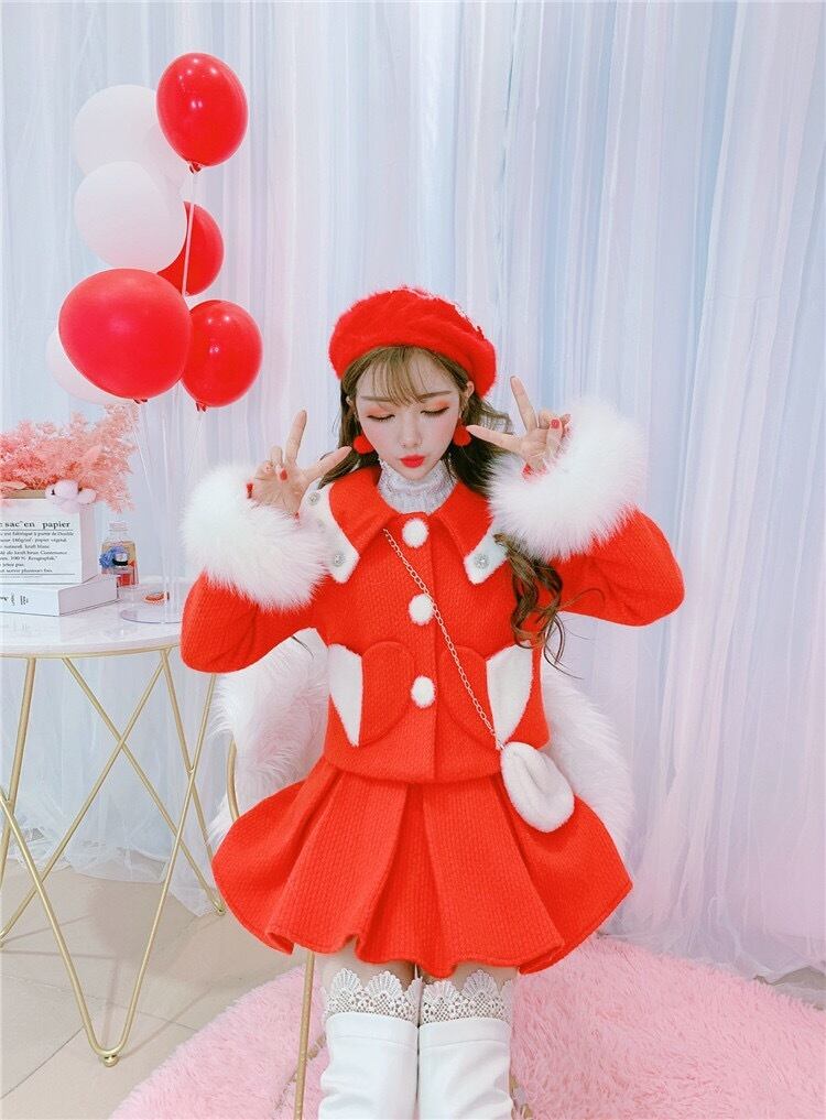 ２点セット【新品】キャロウェイ フリース 赤 セーター スカート〈特典有〉防寒 赤 セーター ２点セット【新品】キャロウェイ スカート〈特典有〉防寒 フリース