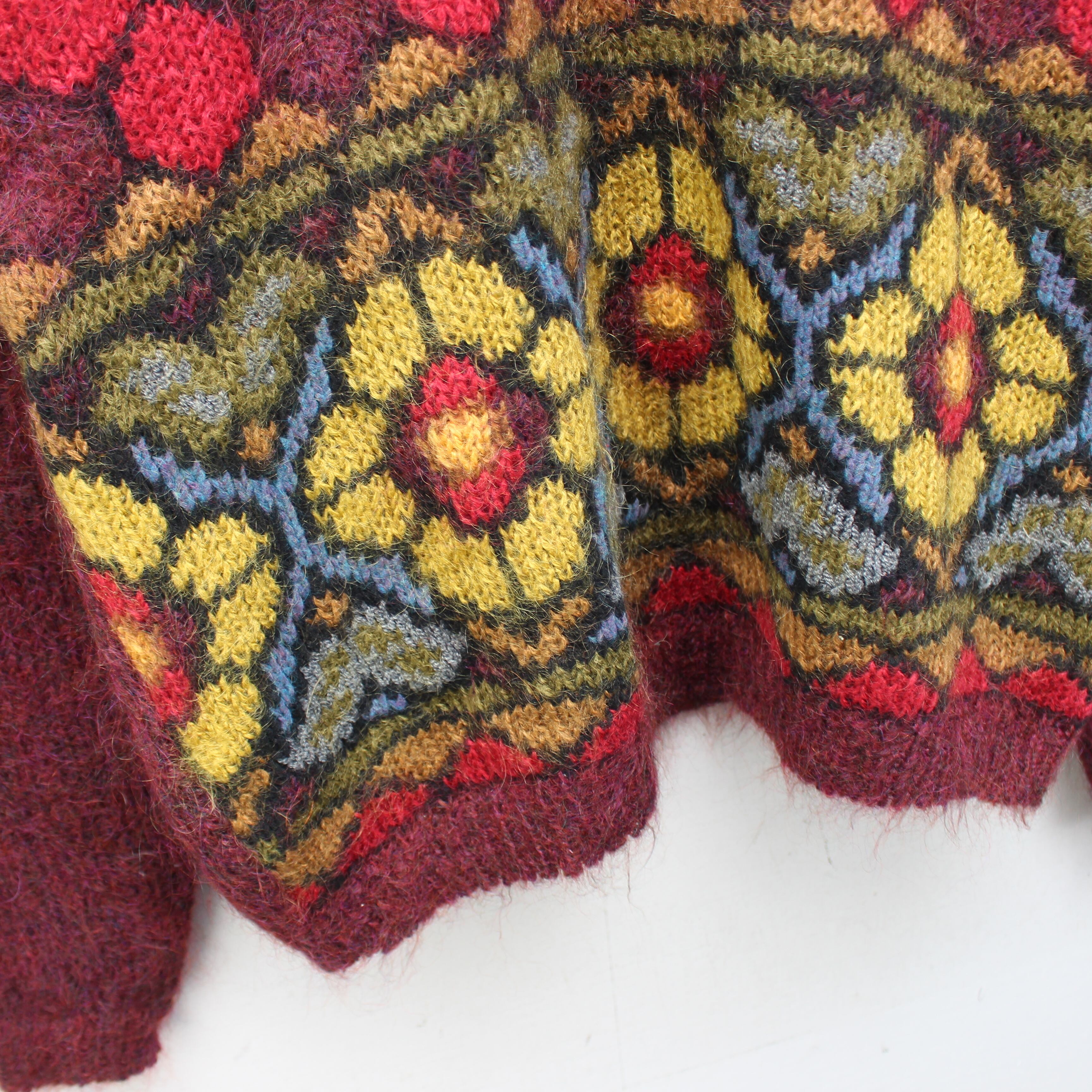 USA VINTAGE STAINED GLASS DESIGN MOHAIR KNIT/アメリカ古着ステンド