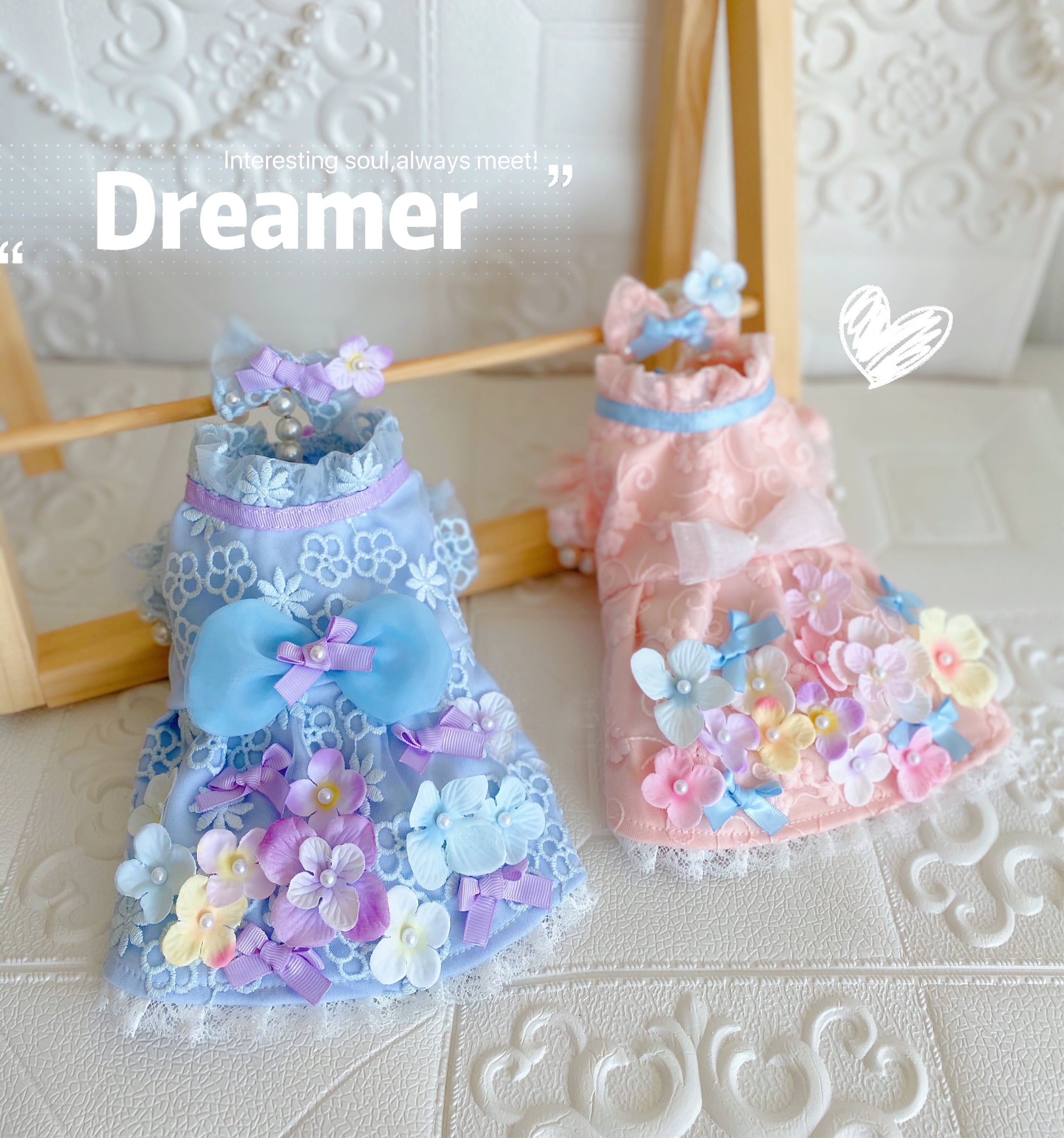 紫陽花ワンピース ブルーが生地変更になりました プチプラでも可愛い愛犬のお洋服通販 Sunnysevenpet