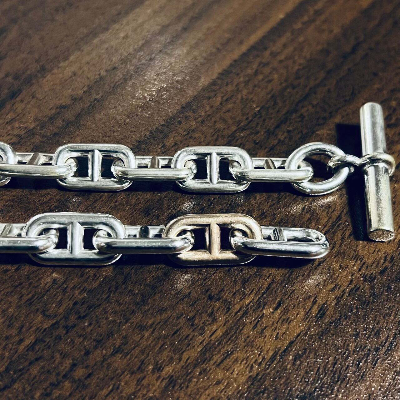 HERMES Chaine d'Ancre Bracelet Sterling Silver / Bronze HERMES Chaine d'Ancre Bracelet Sterling Silver / Bronze