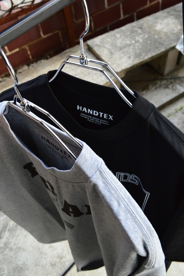 HANDTEX From USA Single Stitch 80s Revival Design Print Tee Black/NEW HANDS ハンドテックス ハンテックス Tシャツ 80s 90s 復刻プロダクト